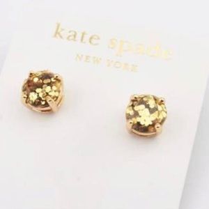 Kate Spade Gold Round Glitter Gumdrop Earrings